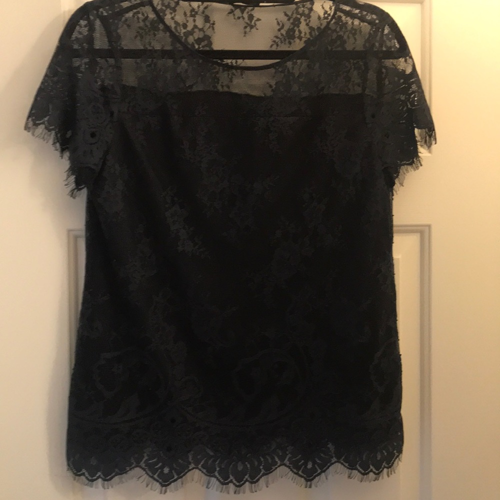 Ann Taylor navy lacy too